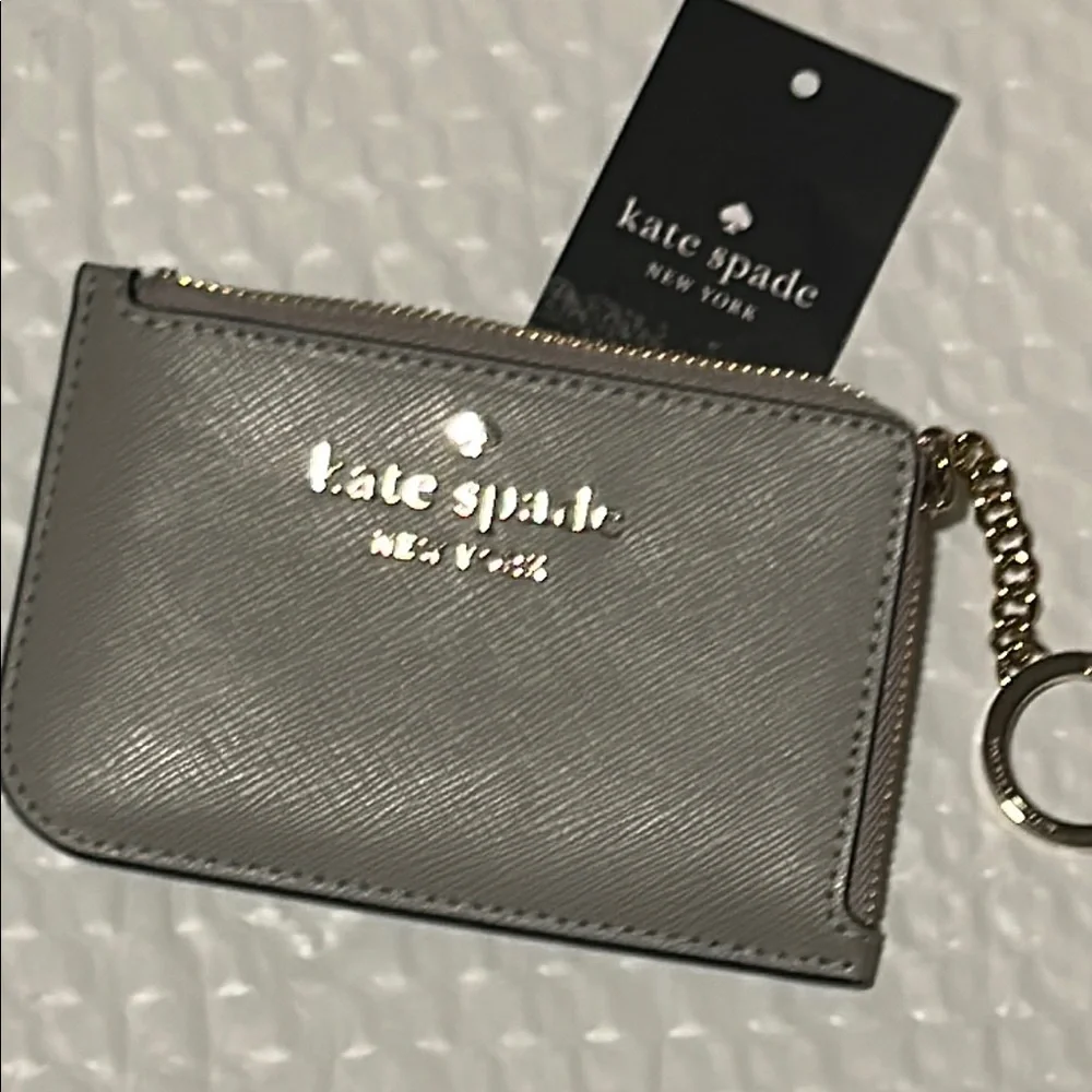 Kate Spade Gray Card Holder/ Key chain